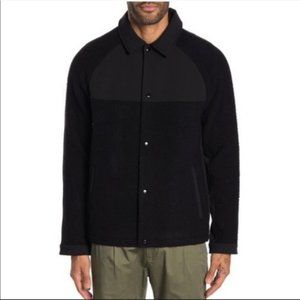 Vince Mens Wool Blend Shirt Jacket in Black NWT
